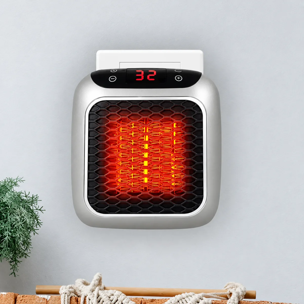 RapidHeat LED temperature display on the wall